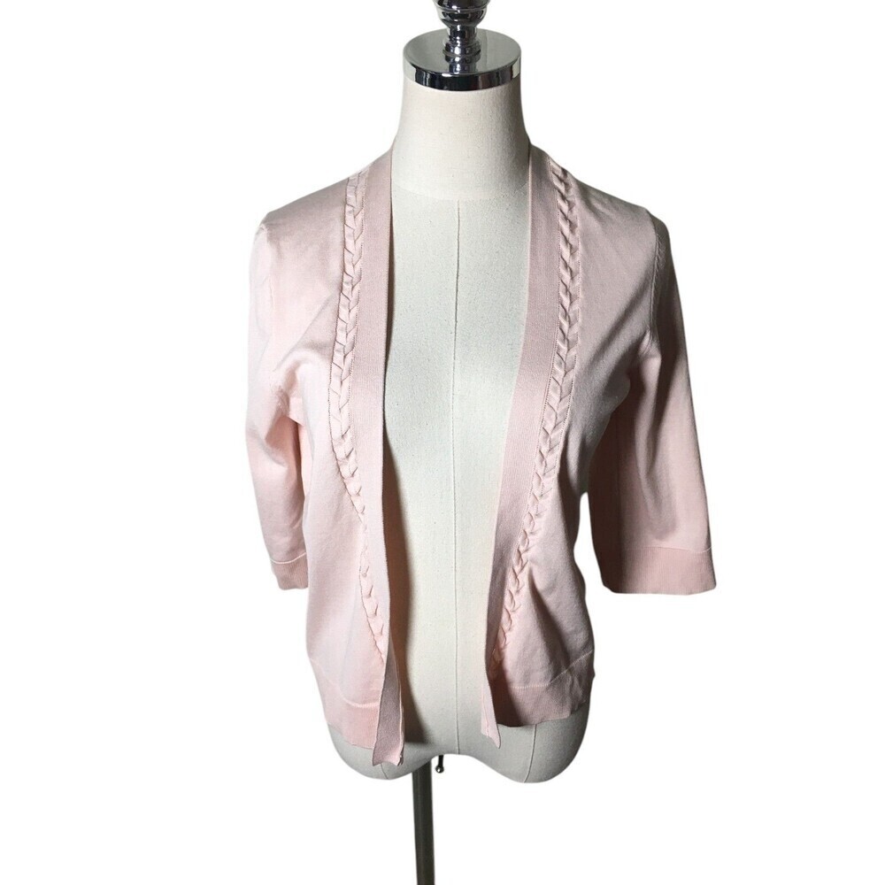 Pendleton Cardigan Women's Size Small Pink Silk Cotton Blend Sweater